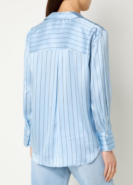 Rails Dorian blouse van zijde met streepprint - achterkant 3 lichtblauw