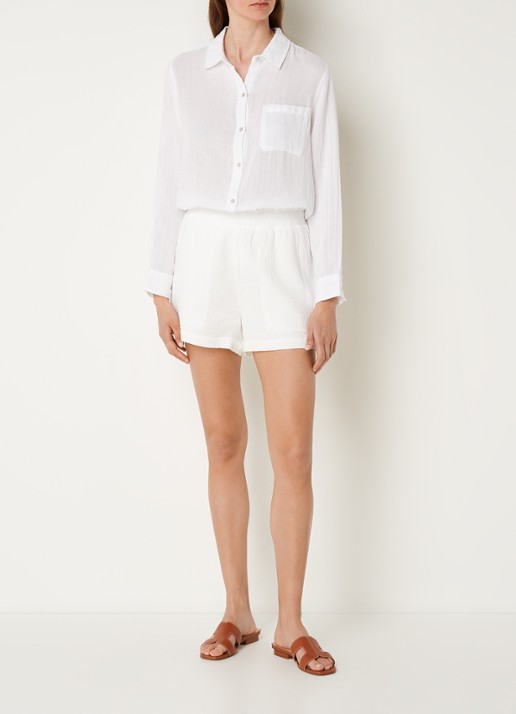 Rails Ellis blouse van  katoen met borstzak - voorkant 3 wit