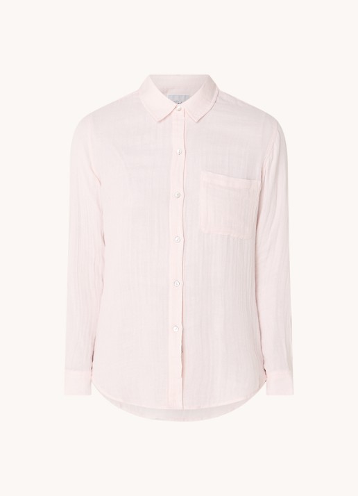 Rails Ellis blouse van  katoen met borstzak - voorkant 3 lichtroze