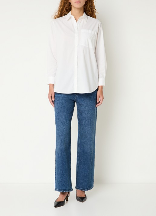 Rails Elsa blouse met borstzak - voorkant 3 wit