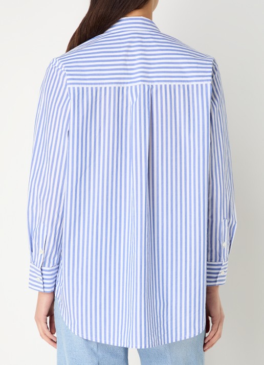 Rails Elsa blouse met streepprint - achterkant 2 lichtblauw