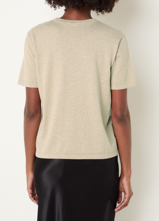 Rails Fijngebreid T-shirt met ronde hals - achterkant beige