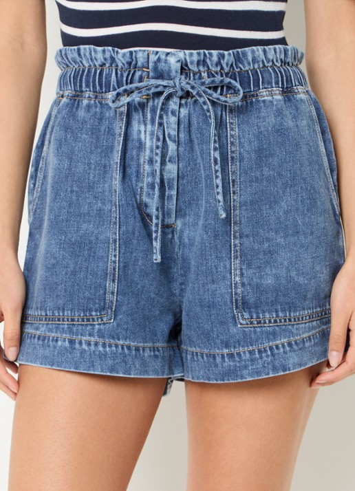 Rails Foster high waist straight fit korte broek  met steekzakken