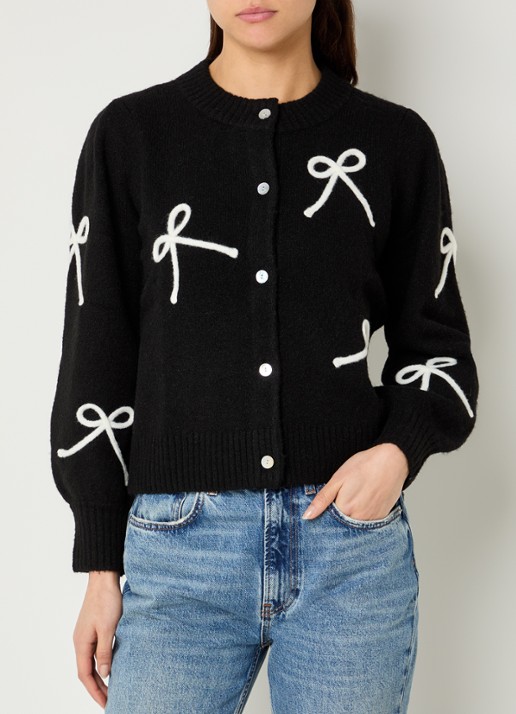 Rails Francesca fijngebreid vest in wolblend met print