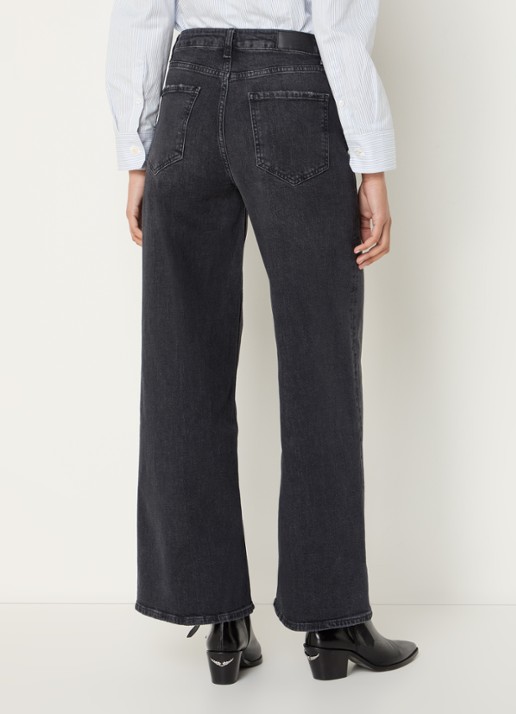 Rails Getty high waist loose fit jeans met gekleurde wassing - achterkant antraciet