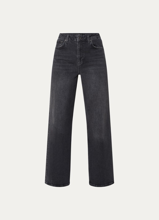 Rails Getty high waist loose fit jeans met gekleurde wassing - voorkant 4 antraciet