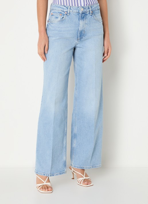 Rails Getty high waist loose fit jeans met lichte wassing