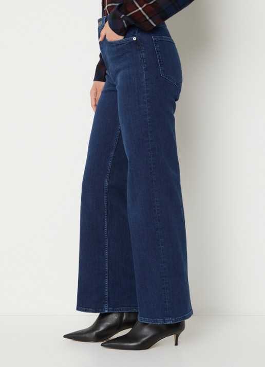 Rails Getty high waist wide leg jeans met donkere wassing - detail 2 indigo