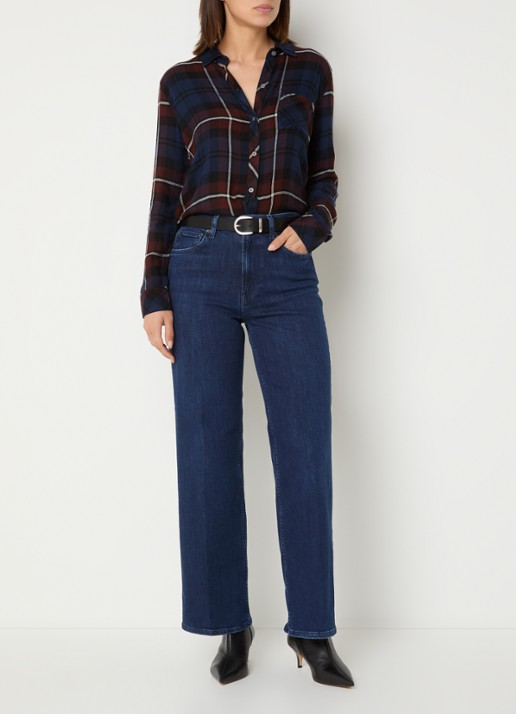 Rails Getty high waist wide leg jeans met donkere wassing - voorkant 4 indigo