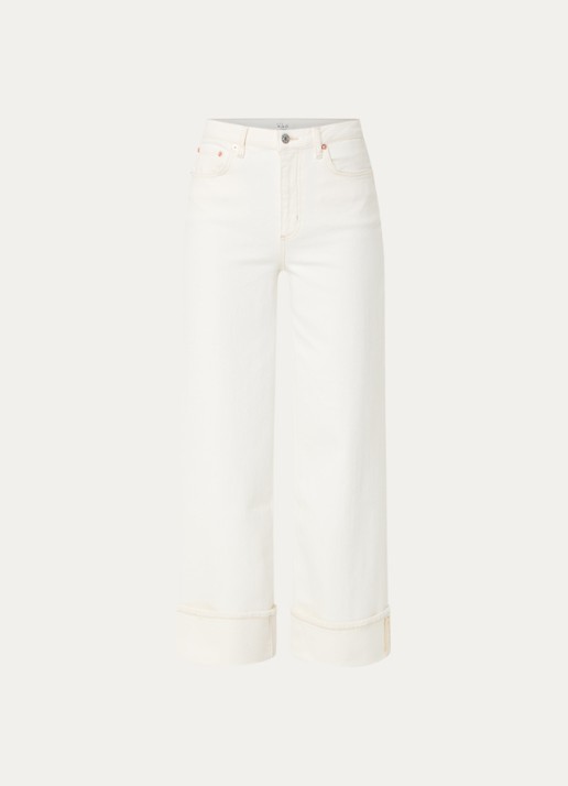 Rails Getty high waist wide leg jeans met gekleurde wassing - voorkant gebroken wit
