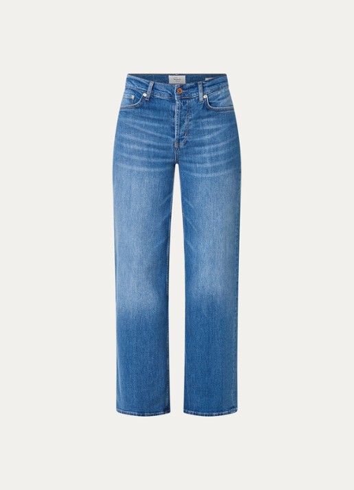 Rails Getty high waist wide leg jeans met medium wassing - voorkant indigo
