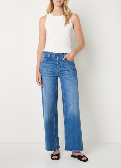 Rails Getty high waist wide leg jeans met medium wassing - voorkant 2 indigo