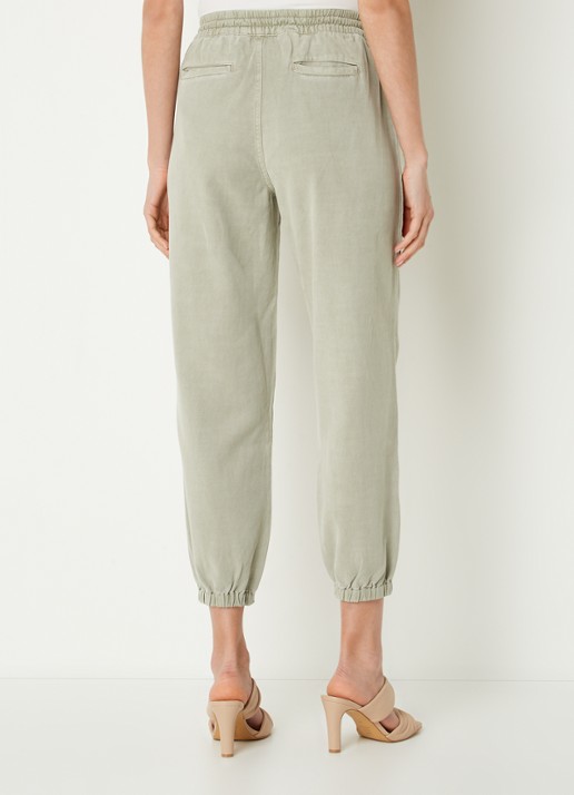 Rails Haven high waist cropped tapered fit cargobroek  - achterkant 2 khaki