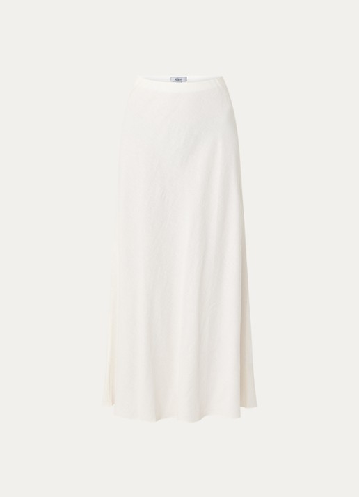 Rails High waist maxi rok in linnenblend - voorkant 2 ivoor