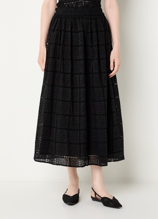 Rails High waist midi rok met broderie