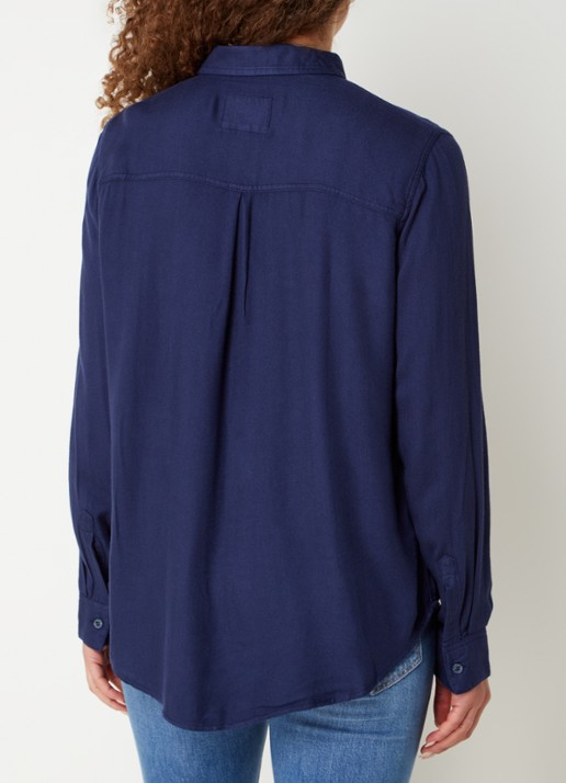 Rails Hunter blouse met borstzak - achterkant 3 donkerblauw