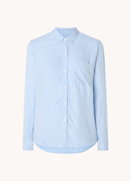 Rails Hunter blouse met borstzak - voorkant 2 lichtblauw