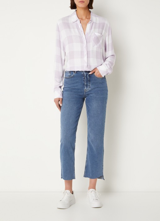 Rails Hunter blouse van flanel met ruitdessin - voorkant 4 lila
