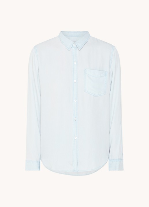 Rails Ingrid blouse  met borstzak - voorkant 2 lichtblauw