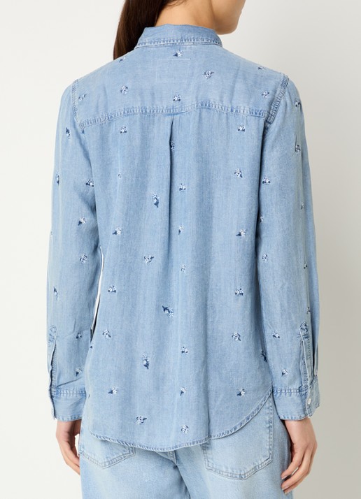 Rails Ingrid blouse van chambray met borstzak - achterkant 4 indigo