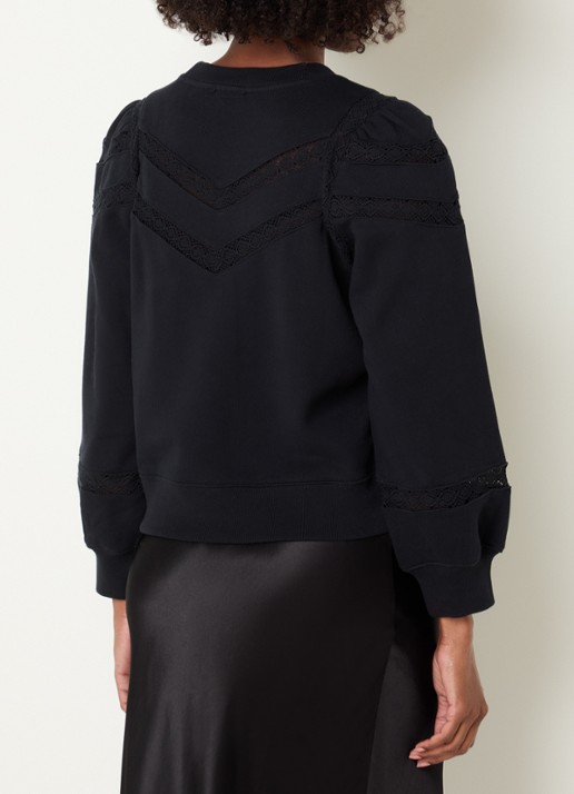 Rails Isles sweater met broderie - achterkant zwart