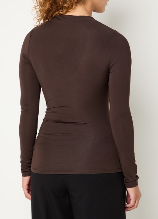 Rails Joelle longsleeve met plooidetail - achterkant 4 bruin