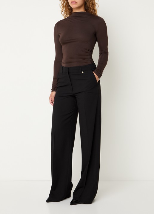 Rails Joelle longsleeve met plooidetail - voorkant 3 bruin