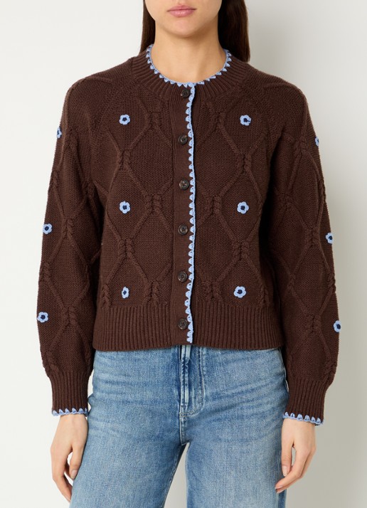 Rails Laurie kabelgebreid vest met bloemenprint
