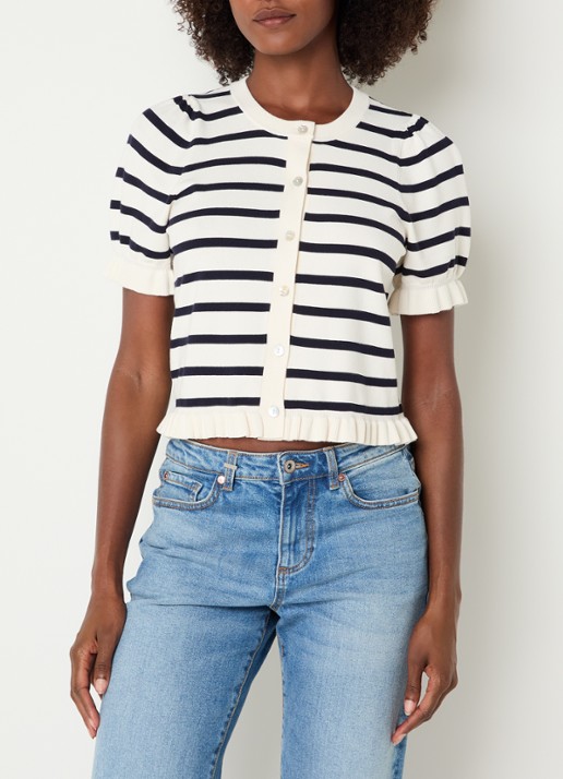 Rails Lora fijngebreid vest met streepprint en peplum