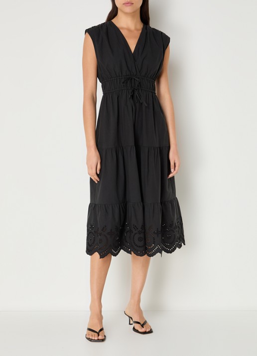 Rails Lucia gelaagde midi jurk  met broderie