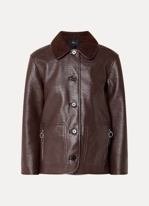 Rails Luis lammy coat met ritszakken - voorkant 2 kastanjebruin