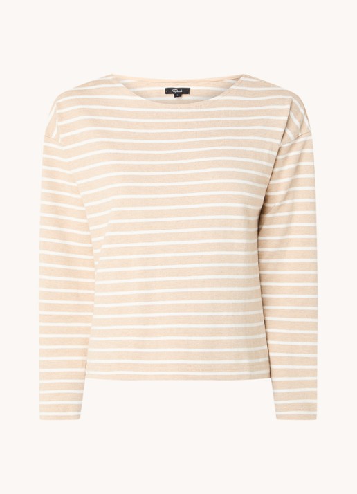 Rails Macy longsleeve met streepprint - voorkant 5 beige