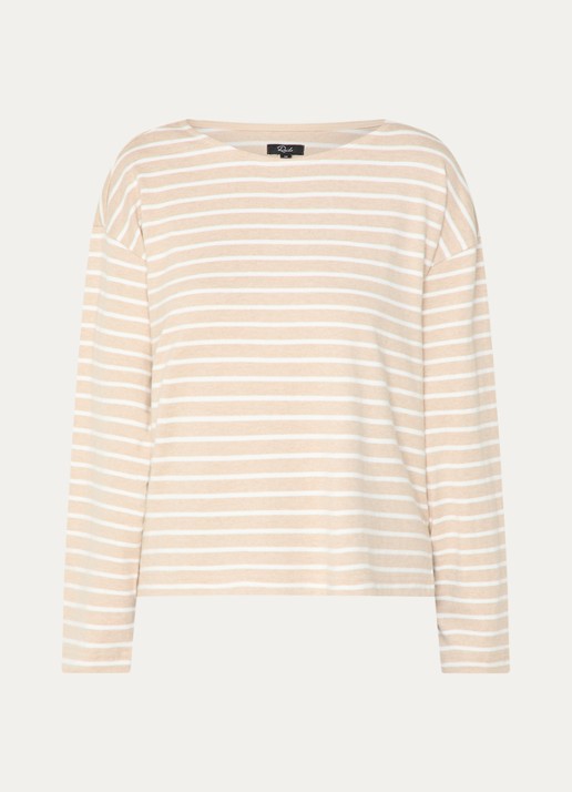 Rails Macy longsleeve met streepprint - voorkant 7 beige