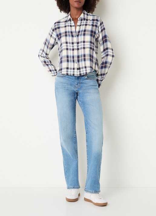 Rails Malin blouse met ruitdessin - voorkant 4 blauw