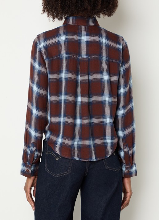 Rails Malin blouse met ruitdessin - achterkant 4 bruin