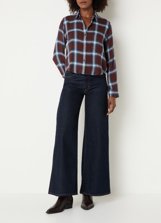 Rails Malin blouse met ruitdessin - voorkant 3 bruin