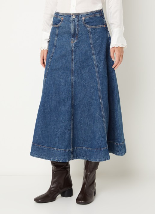 Rails Maxi spijkerrok met steekzakken
