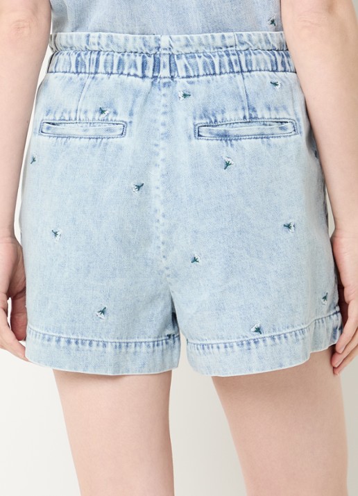 Rails Mid waist straight fit korte broek met steekzakken - achterkant indigo