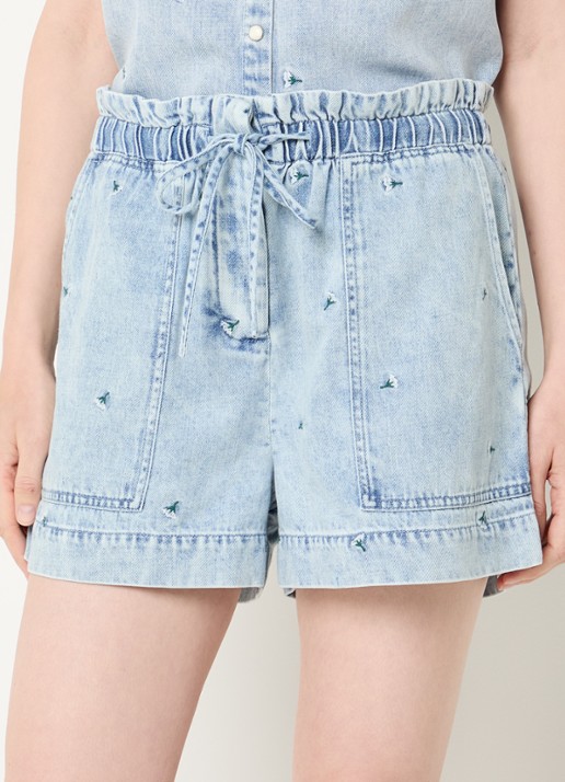 Rails Mid waist straight fit korte broek met steekzakken