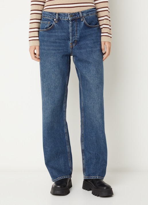Rails Mid waist straight leg jeans met medium wassing