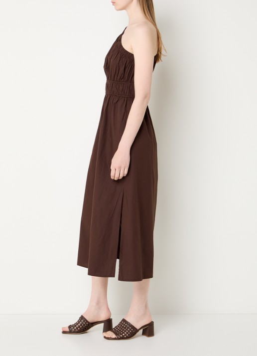 Rails Midi jurk met asymmetrische hals - voorkant 3 donkerbruin