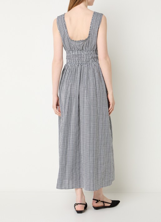 Rails Midi jurk met pied-de-poule dessin - achterkant zwart