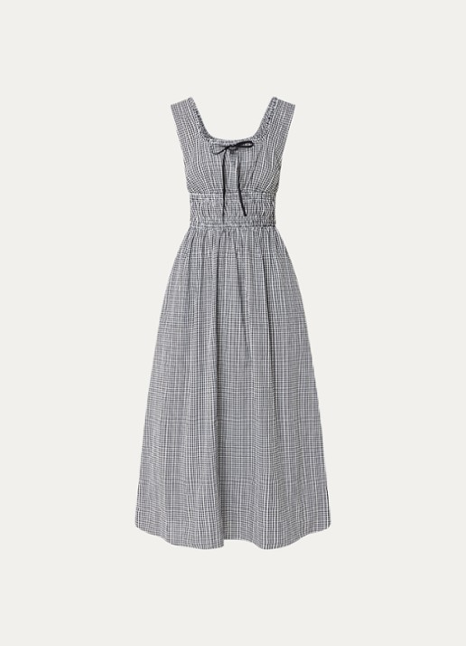 Rails Midi jurk met pied-de-poule dessin - voorkant 2 zwart