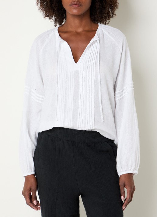 Rails Naples blouse in linnenblend met V-hals