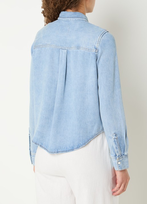 Rails Noa blouse van chambray met borstzak  - achterkant 4 indigo