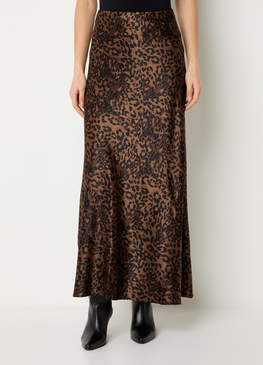 Rails Romina maxi rok van satijn met panterprint