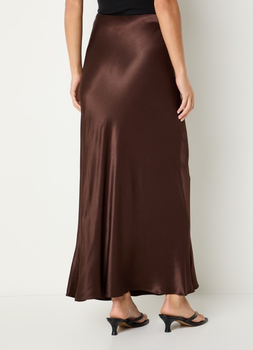 Rails Romina maxi rok van satijn - achterkant 2 bruin