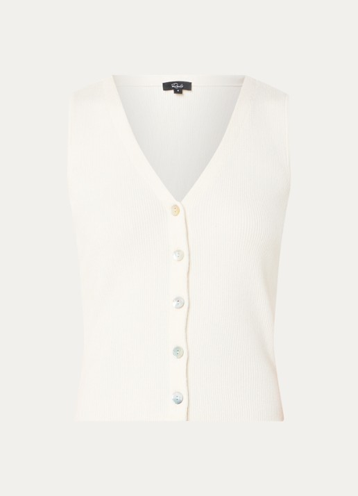 Rails Rosa ribgebreide top - voorkant gebroken wit