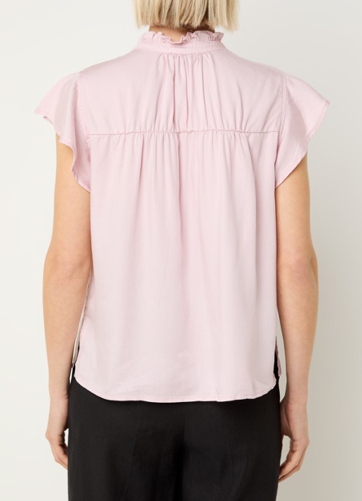 Rails Ruthie blouse  met ruches - achterkant oudroze