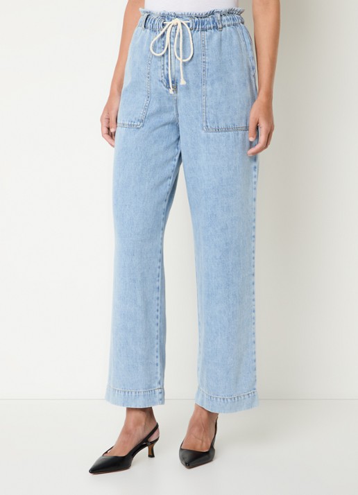 Rails Ryan high waist loose fit jeans  met trekkoord